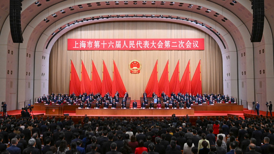 昨天，上海市十六屆人大二次會(huì)議在世博中心開(kāi)幕。.jpeg