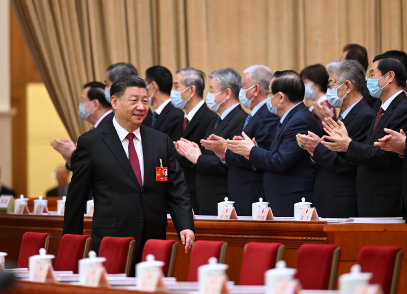 3月5日，第十四屆全國人民代表大會第一次會議在北京人民大會堂開幕。這是習近平步入會場。.jpg